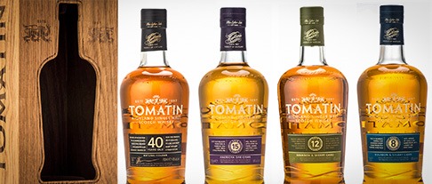 Tomatin travel retail: 8yo, 12yo, 15yo, 40yo