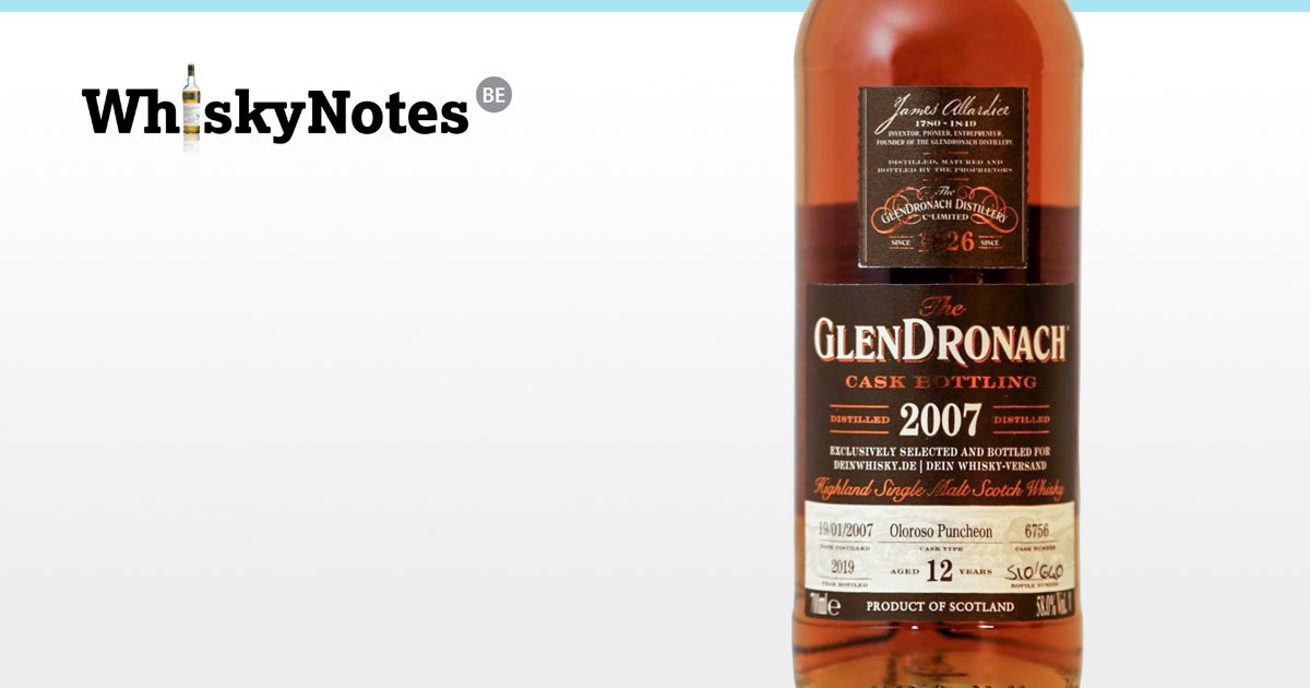 glendronach 2007 cask 6756 deinwhisky