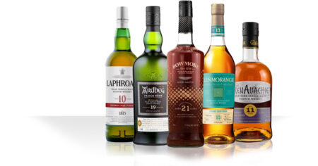 Bowmore 21 Years Aston Martin / Glenmorangie Cognac / Laphroaig 10 Sherry Oak
