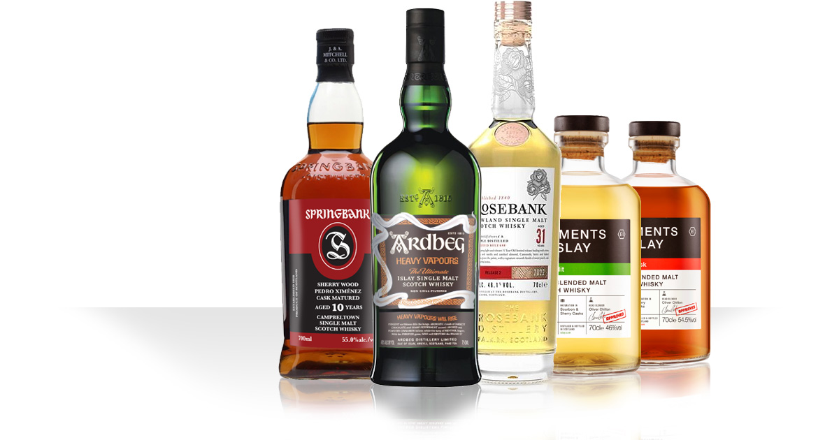Ardbeg Heavy Vapours, Springbank PX Sherry, Elements of Islay