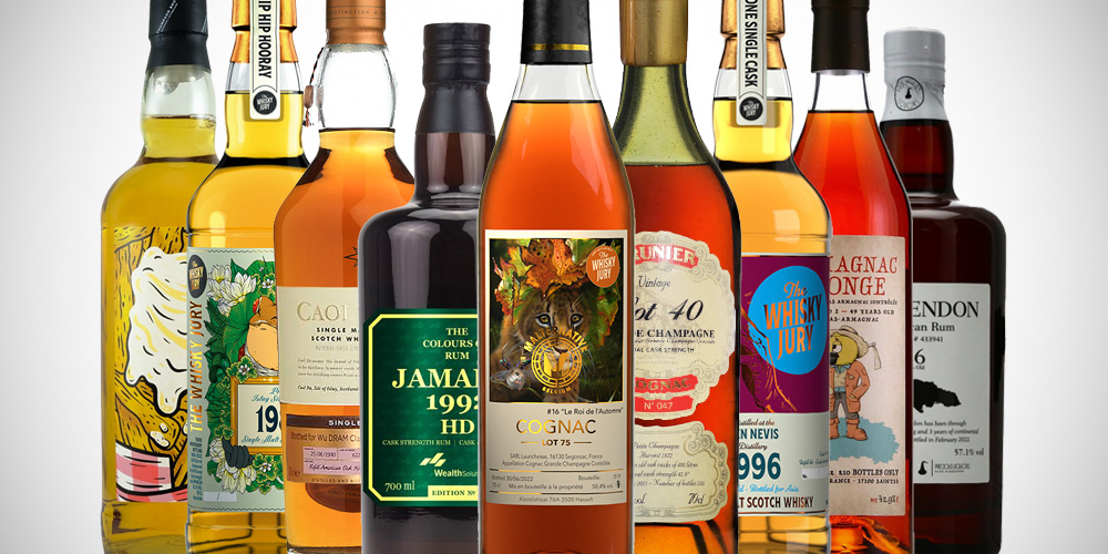 Cognac Laurichesse / Prunier / Hampden rum / Clarendon / Ben Nevis (The Whisky Jury)