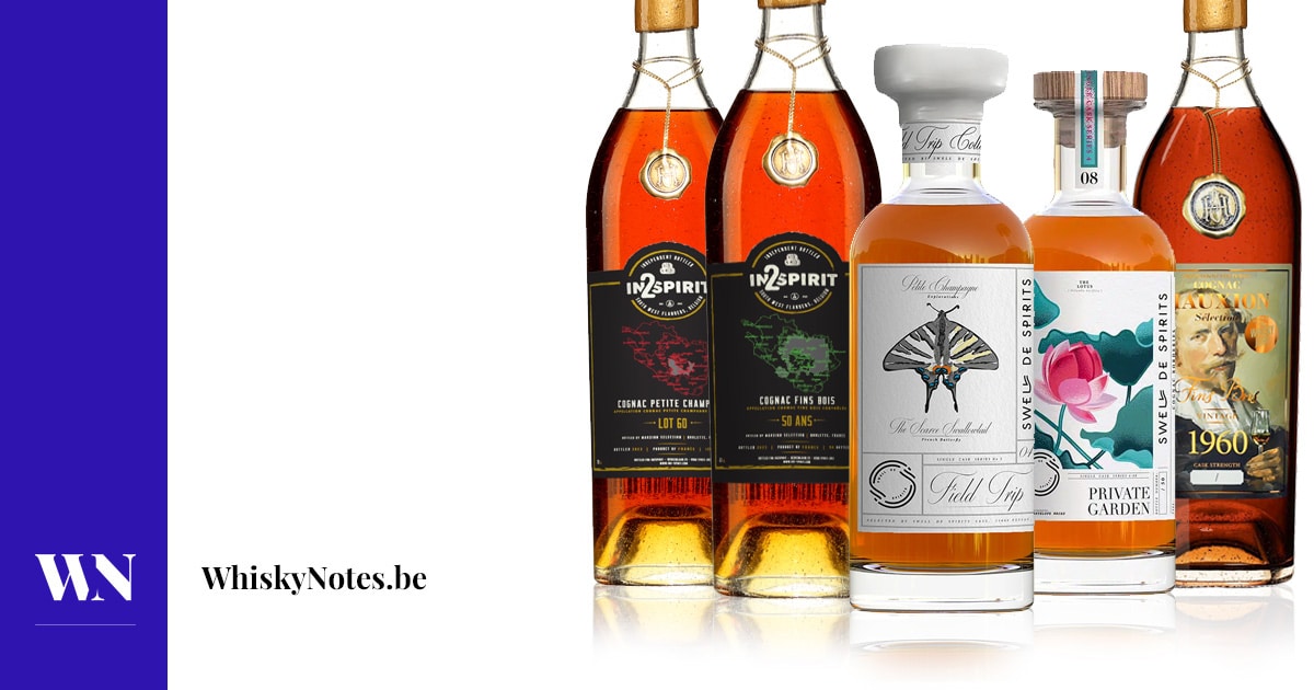 5 Cognacs: Prunier 75, Tiffon 45, Mauxion 60 + 50 Years