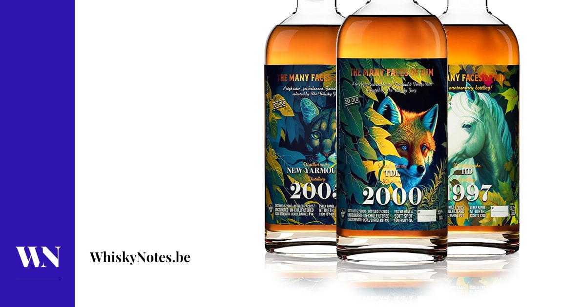 TDL 2000, New Yarmouth 2005, HD 1997 (The Whisky Jury) rum